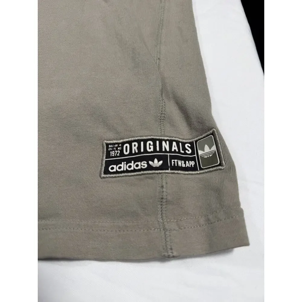 Adidas Originals Trefoil Logo Graphic T-Shirt Mens 2XL Tan Beige Short Sleeve